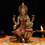 Lakshmi Ganesha Murti in Antique Finish - 7 Inch