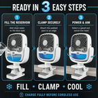 Portable Air Cooler,3-Speed USB Rechargeable Fan